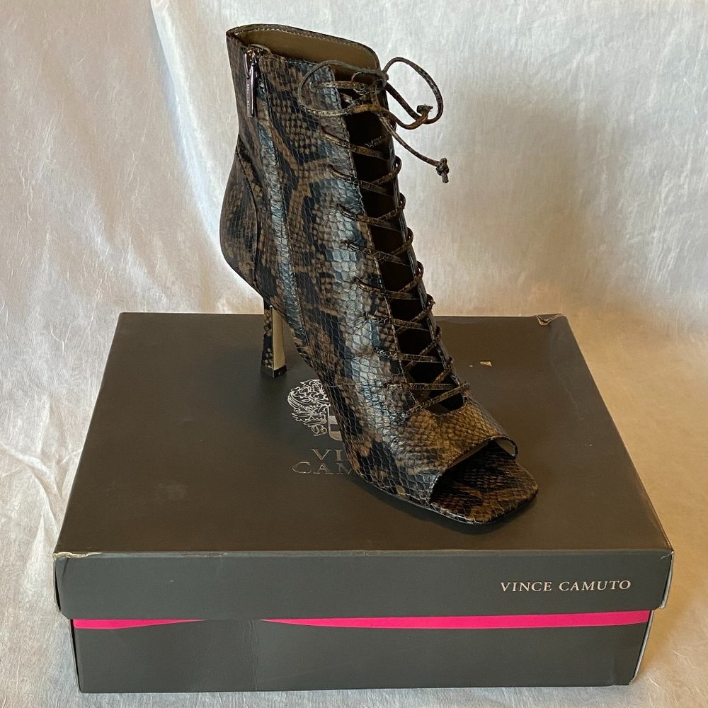 Women's Eshilliy Lace-Up Shooties- Dark Brown Snake